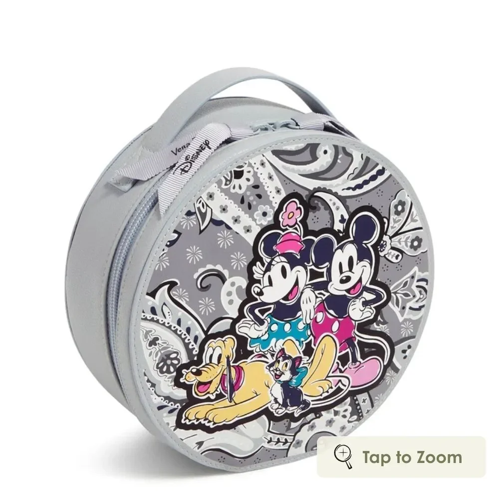 Vera Bradley Disney Whimsy Mickey Minnie Cosmetic Case NWT Gray Paisley Travel